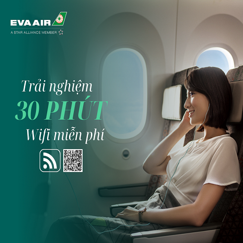 Trải nghiệm 30 phút Wifi miễn phí cùng Eva Air